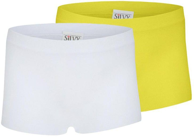 Silvy Set Of 2 Casual Shorts For Girls - White Yellow, 12 - 14 Years