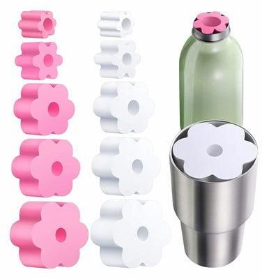 Round perforated Turner Cup Foam 10 Pieces Spinner Sponge for Cups Water Bottles (Pink, White, 1.57/2.44/2.83/3.18/3.74 Inch Diameter)