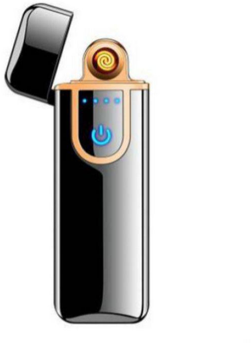 Sensor Windproof Electronic Ultrathin USB Lighter -Black