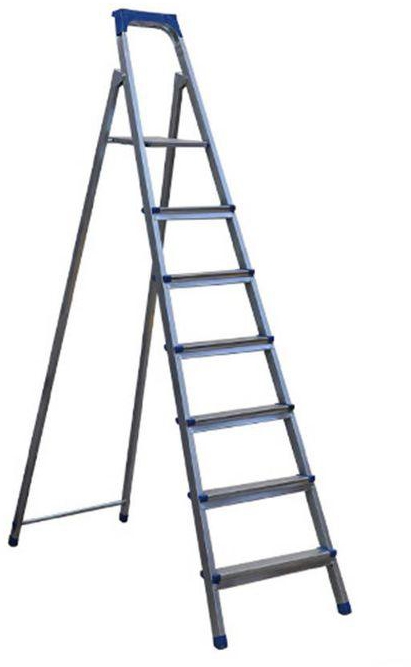 CAGSAN Galvanized Steel Ladder - Silver