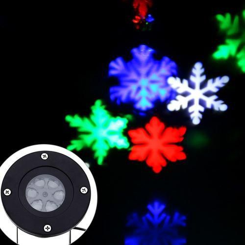 Generic AC 110 - 240V 6W LED Waterproof Snowflake Light Landscape Projector Lamp For Outdoor - Black