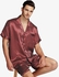 b'Mens Pyjamas Silk Satin Sleepwear Pajama Shorts Set'