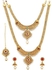 Shining Diva Fashion 18k Gold Plated Long Short Necklace Combo Stylish Traditional Pearl Jewellery Set for Women