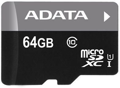 Adata 64GB microSDHC Class 10 Memory Card with Adapter - USDH64GUICL10
