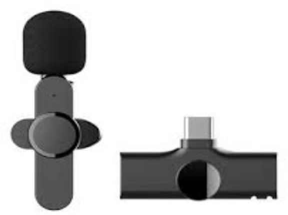 Mini Wireless Lavalier Micrphone Black For Type C