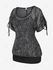 Plus Size Lace Up Short Sleeves T-Shirt and Backless Tank Top - 1x | Us 14-16