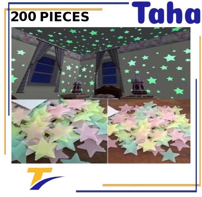 عرض طه نجوم مضيئة يتوهج في الظلام ملصقات الحائط ٢٠٠ قطعة