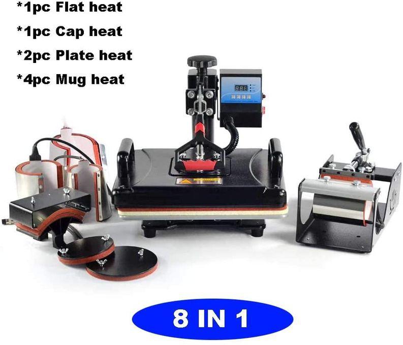 Heat Press Machine 8 In 1 For Mugs,plates,hats And T-shirts