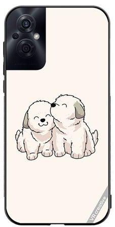 Protective Case Cover For Oppo Reno8 Z Cute Puppies Design Multicolour