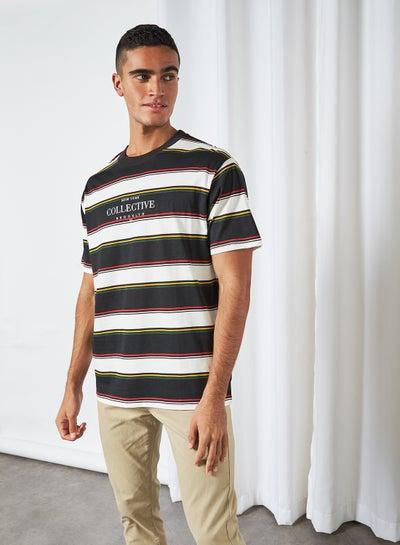 Striped Short Sleeve T-Shirt White/Black