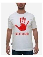 Printed Talk To The Hand T-Shirt - White