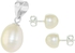 Vera Perla 0.01ct Diamond, 925 Silver White Pearl Jewelry Set