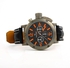 V6 V0045 Male Large Crown Japan Quartz Watch Sports Wristwatch with Small Sub-dials Rubber Band-Orange