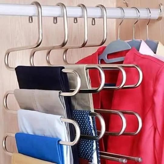 set of 6pcs Multipurpose heavy stainless home trouser hangers
