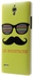 Le Moustache & Glasses & Screen Guard for  Huawei Ascend G700 Green Hard Cover