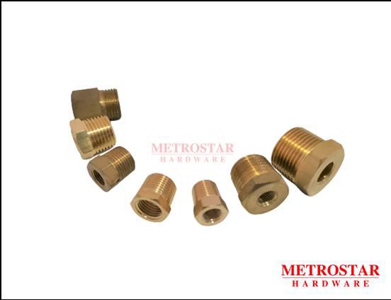 Metrostarhardware Brass Tube Fittings Reducing Bush  - 7 Sizes (Gold)