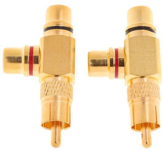 2pieces RCA Plug 1 Male To 2 RCA Socket Female Connector Adaptor Gold