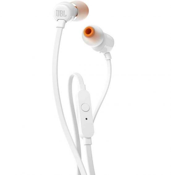 JBL T110 In-Ear Headphones with Mic (White)