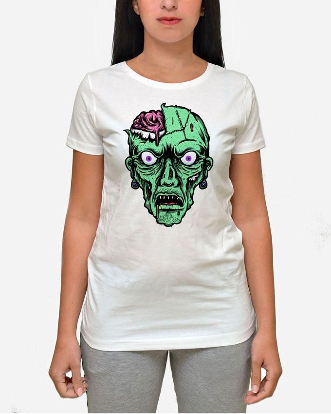 Printed Melting Brain T-Shirt - White