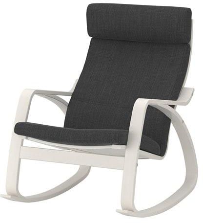 POÄNG Rocking-chair, white, Hillared anthracite