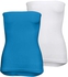 Silvy Set Of 2 Tube Tops For Women - Turquoise / White, Medium