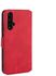 DG.MING Retro Oil Side Horizontal Flip Case With Holder & Card Slots & Wallet For Huawei Honor 20(Red)