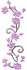 3D Flower Design Wall Sticker Light Purple/Black