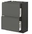 METOD / MAXIMERA Base cabinet with 2 drawers, black Enköping/brown walnut effect, 60x37 cm - IKEA