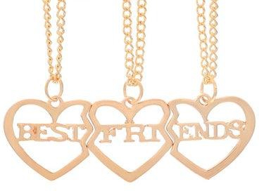 3-Piece Alloy Best Friends Pendant Necklace
