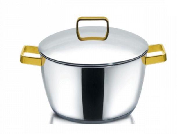 Zahran 0330070030 Optima Stainless Steel Stew Pot 30 - Golden Handles