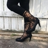 Ayka-7 Ankle-length Lace-sockboots -1- 5 Sizes (Black)