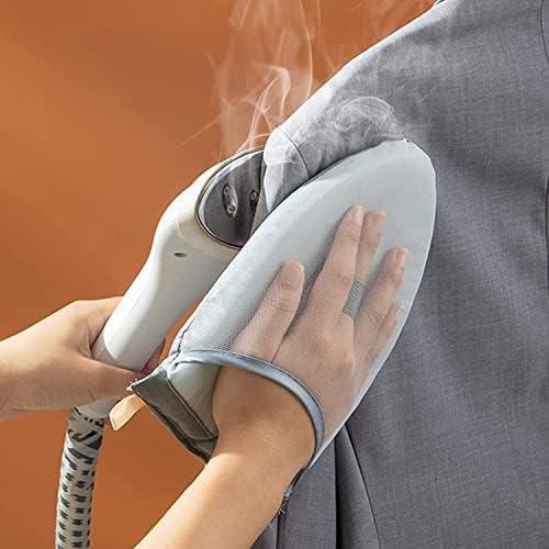 Garment Steamer Ironing Glove, Waterproof Anti Steam Mitt with Finger Loop, Complete Care Protective Garment Steaming Mitt, Heat Resistant Gloves for Clothes Steamers (Large) (Grey)