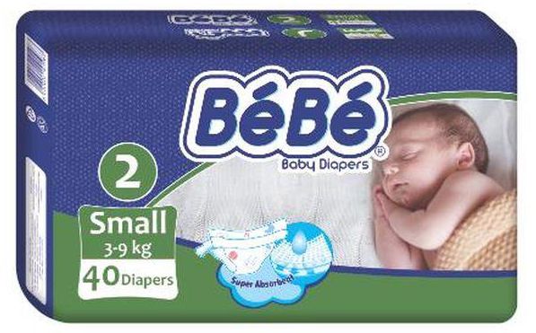 Bebe Small Baby Diapers Size 2 - 40 Pcs