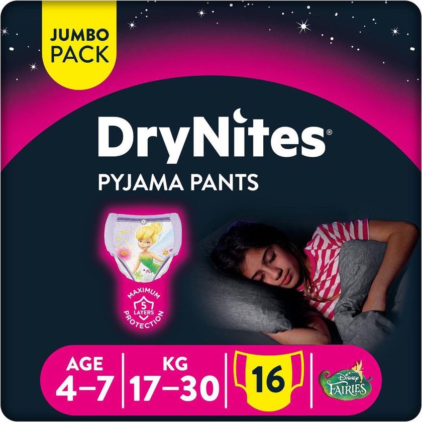 Drynites Girls Pants 4-7 Years Maxi Pack - 16 Pcs