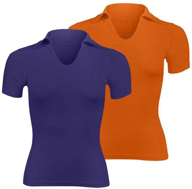 Silvy Set Of 2 T-Shirts For Women - Purple / Orange, Medium