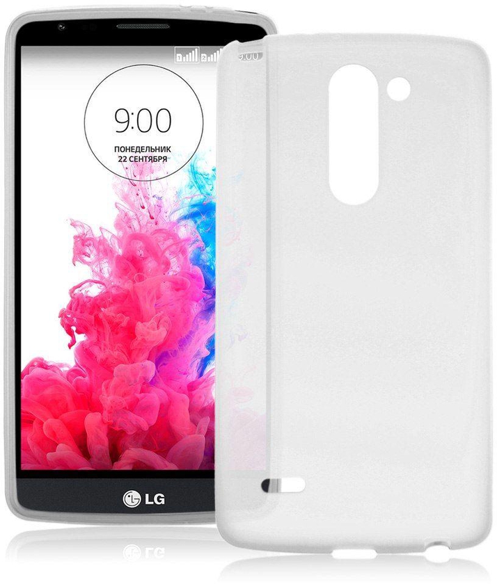 TPU Silicon jelly Back cover for LG G3 STYLUS D690 D693 [White Color] With LCD Protector