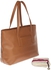 توري بورش حقيبة جلد صناعي للنساء - بني - حقائب كبيرة توتس