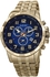 August Steiner Men's Blue Dial Stainless Steel Band Chronograph Watch - AS8118YG