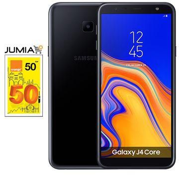 Samsung Galaxy J4 Core - موبايل 6.0 بوصة - 16 جيجا - 4G - أسود + كارت شحن 50 جنيه أورانج من جوميا