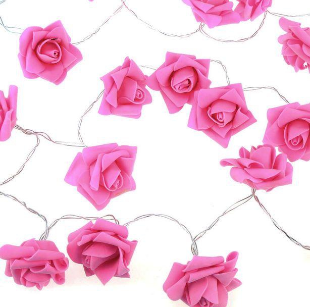 [l0551p]2.2m 20 Led Flower Rose Lamp Fairy String Light For Party Wedding Home Decor
