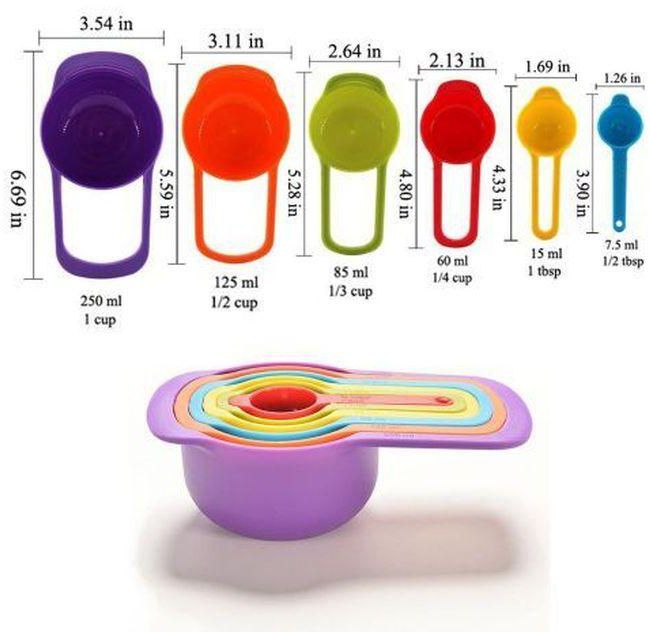 6pcs Colorful Measuring Cups And Spoon Set