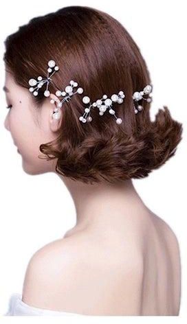 3-Piece Decorated Hairpins White