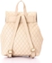 Ice Club Quilted Plain Beige Casual Leather Backpack Bag