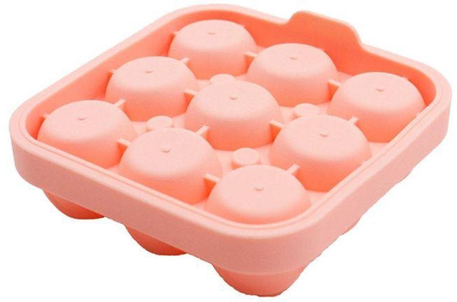 Generic Silicone Molds Ice Tray 9 Grid Rose Ice Molds Home Bar Party Use Round Ice Cube-Makers Kitchen DIY Ice Cream Moulds -1