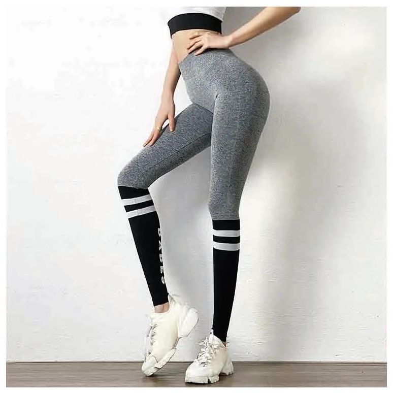 Hip Lifter Yoga Pants Sportswear Women High Waist Letter Elastic Slim Fitness Clothing Women Gym Workout Leggings