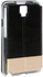 حافظة USAMS قابلة للطي مع مسند لهواتف سامسونج جالاكسي نوت 3 نيو N7505 مع واقي للشاشة اسود/ذهبي
