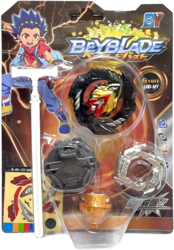 1 Set of Beyblade Gyro Battling Top Fusion Metal Master Rapidity Fight with Launcher  (Orange&amp;Black)
