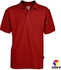 Boxy Microfiber Classic Short Sleeve Polo Shirts - 7 Sizes (Red)
