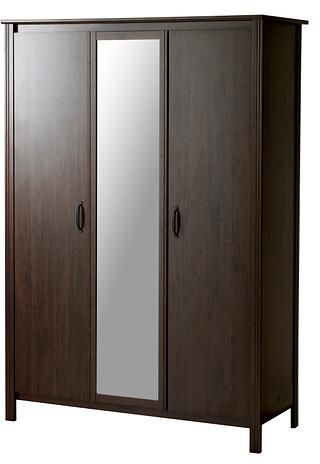 BRUSALI Wardrobe with 3 doors, brown