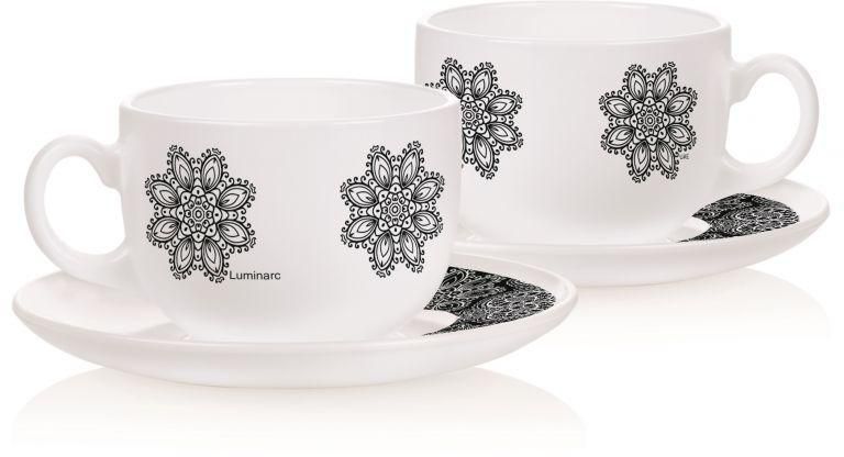 LUMINARC Coffee Cups with a Plate Set 6 Pieces Arcopal Q5481